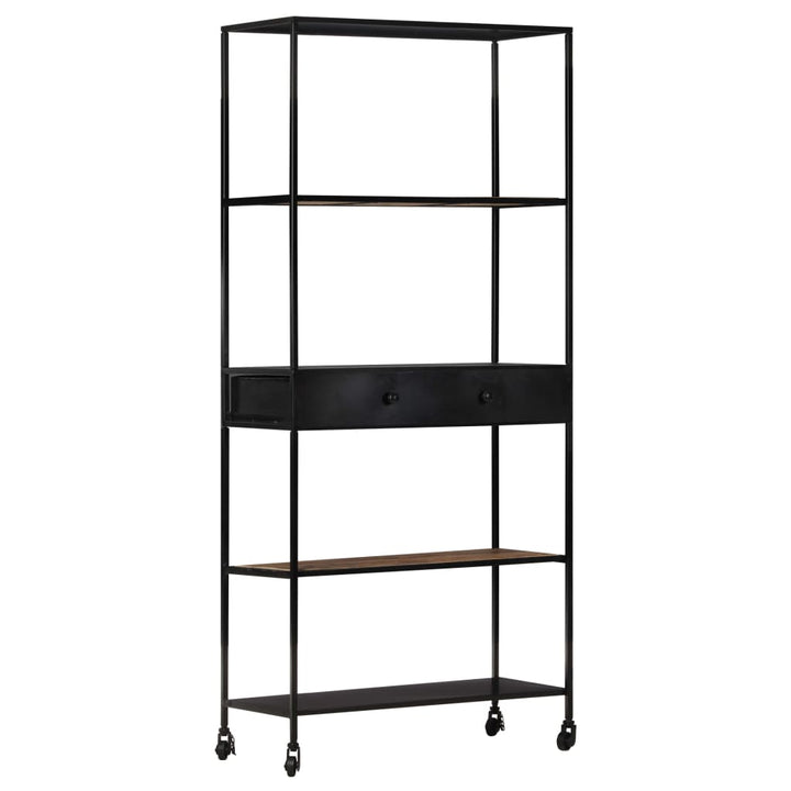 Bibliotecă, 80X35X1, Lemn Mango Nefinisat & Fier