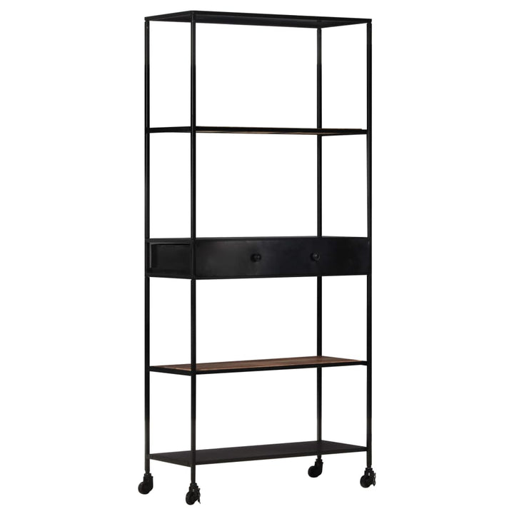 Bibliotecă, 80X35X1, Lemn Mango Nefinisat & Fier