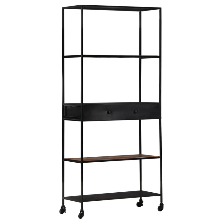 Bibliotecă, 80X35X1, Lemn Mango Nefinisat & Fier