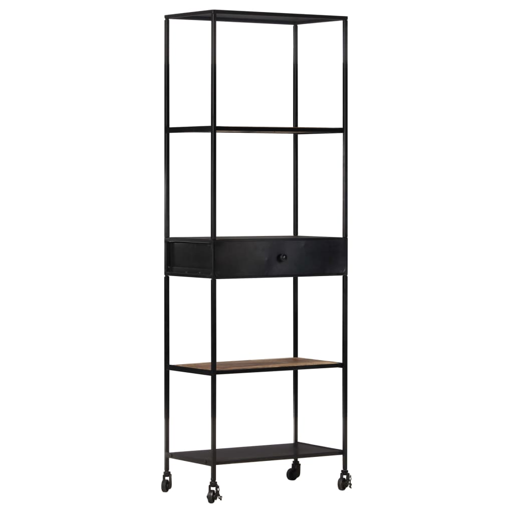 Bibliotecă, 80X35X1, Lemn Mango Nefinisat & Fier