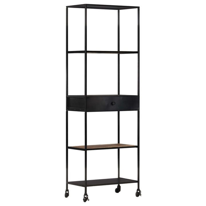 Bibliotecă, 80X35X1, Lemn Mango Nefinisat & Fier