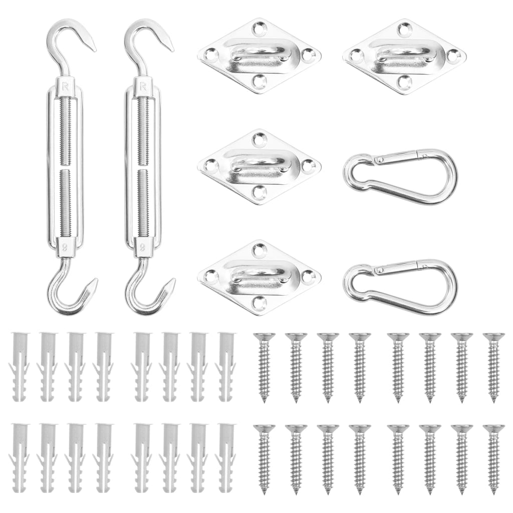 Set Accesorii Parasolar, 8 Piese, Oțel Inoxidabil