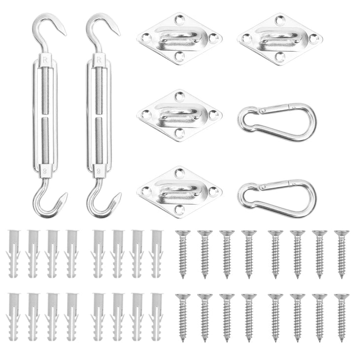 Set Accesorii Parasolar, 8 Piese, Oțel Inoxidabil