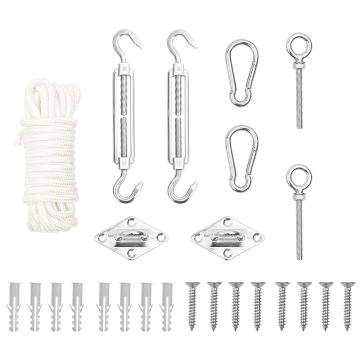 Set Accesorii Parasolar, 9 Piese, Oțel Inoxidabil