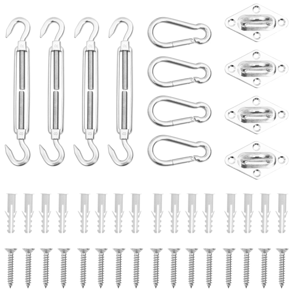 Set Accesorii Parasolar Din Oțel Inoxidabil, 12 Piese