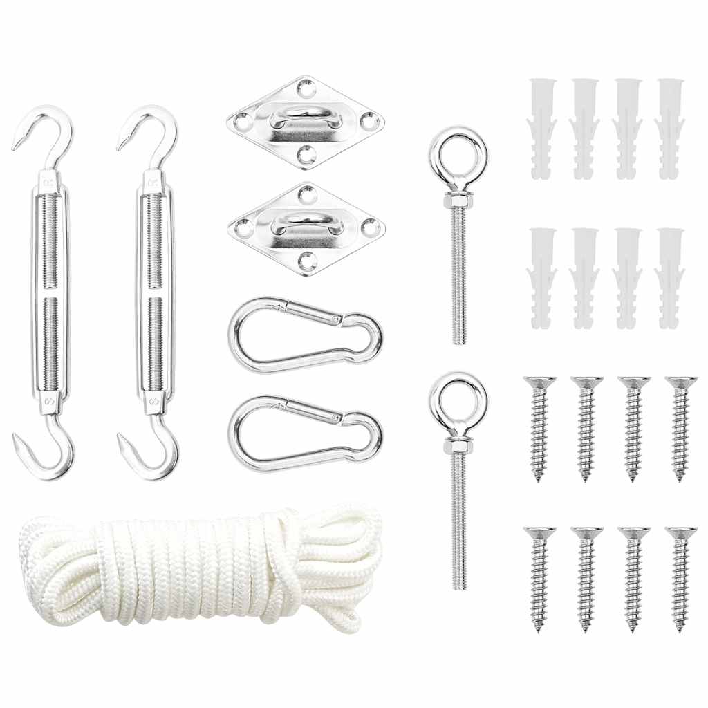 Set Accesorii Parasolar, 9 Piese, Oțel Inoxidabil