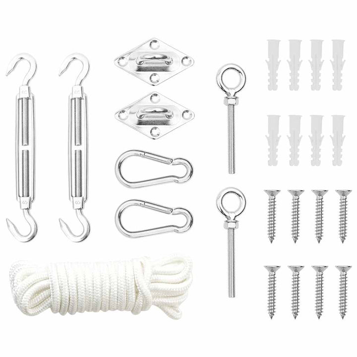 Set Accesorii Parasolar, 9 Piese, Oțel Inoxidabil
