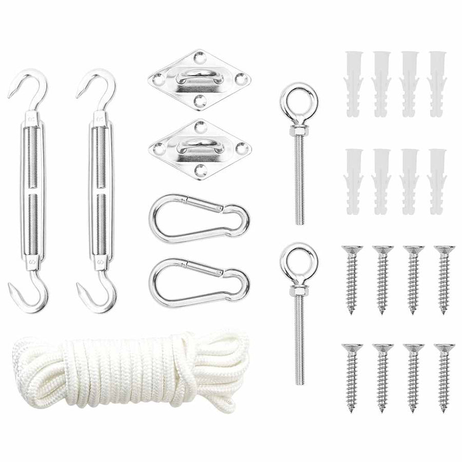 Set Accesorii Parasolar, 9 Piese, Oțel Inoxidabil