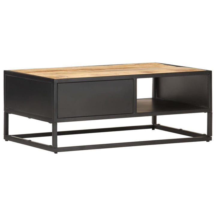 Măsuță De Cafea Cu Ușă Sculptată 90X55X 36 Cm Lemn Mango Brut