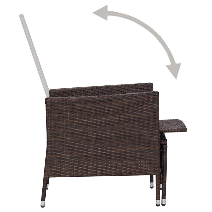 Set Mobilier Relaxare Grădină Cu Perne 2 Piese Poliratan
