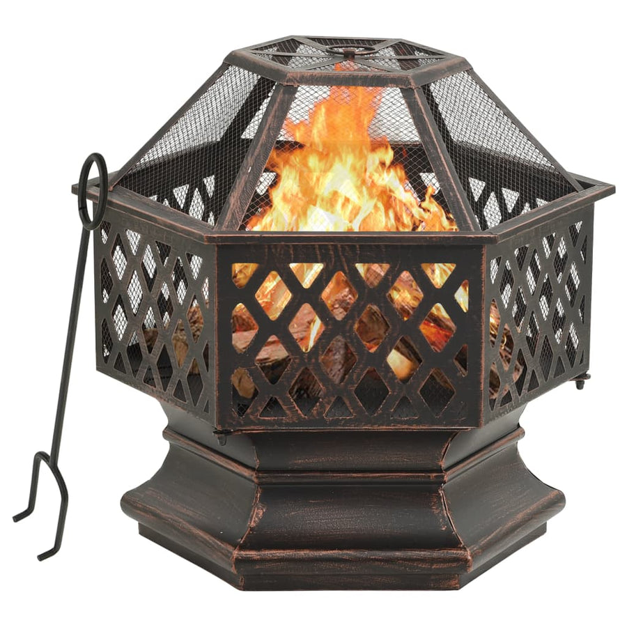 Vatră De Foc Rustică, Cu Vătrai 62X54X56 Cm Oțel, Xxl