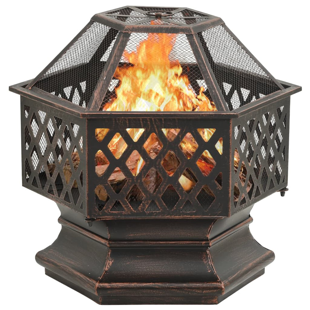 Vatră De Foc Rustică, Cu Vătrai 62X54X56 Cm Oțel, Xxl