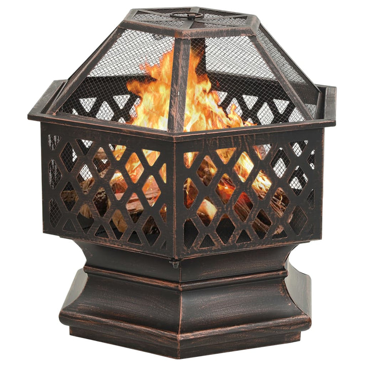 Vatră De Foc Rustică, Cu Vătrai 62X54X56 Cm Oțel, Xxl