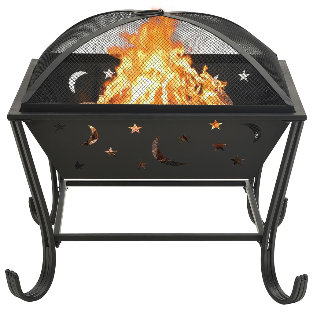 Vatră De Foc Cu Vătrai, 62 Cm, Oțel, Xxl