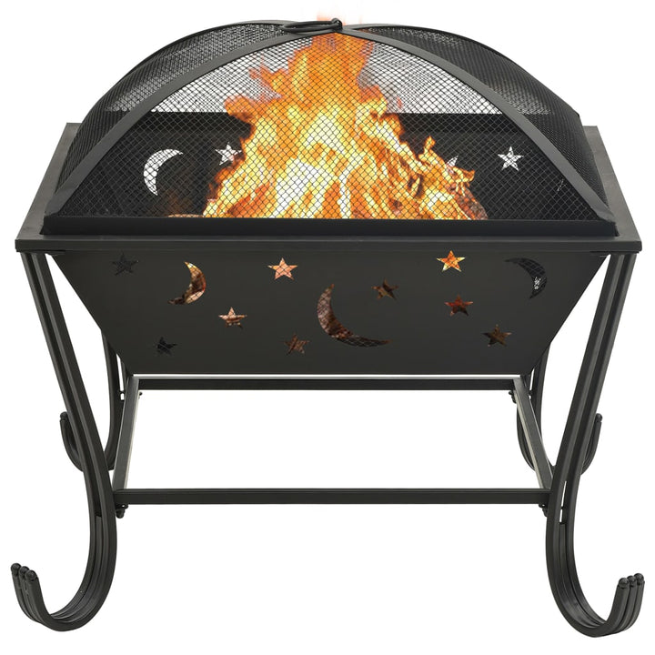 Vatră De Foc Cu Vătrai, 62 Cm, Oțel, Xxl