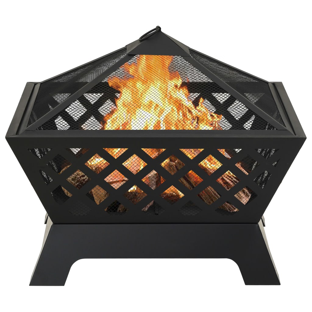Vatră De Foc Cu Vătrai, 64 Cm, Oțel, Xxl