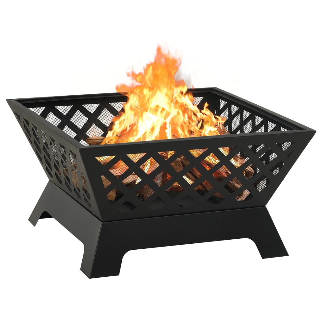 Vatră De Foc Cu Vătrai, 64 Cm, Oțel, Xxl
