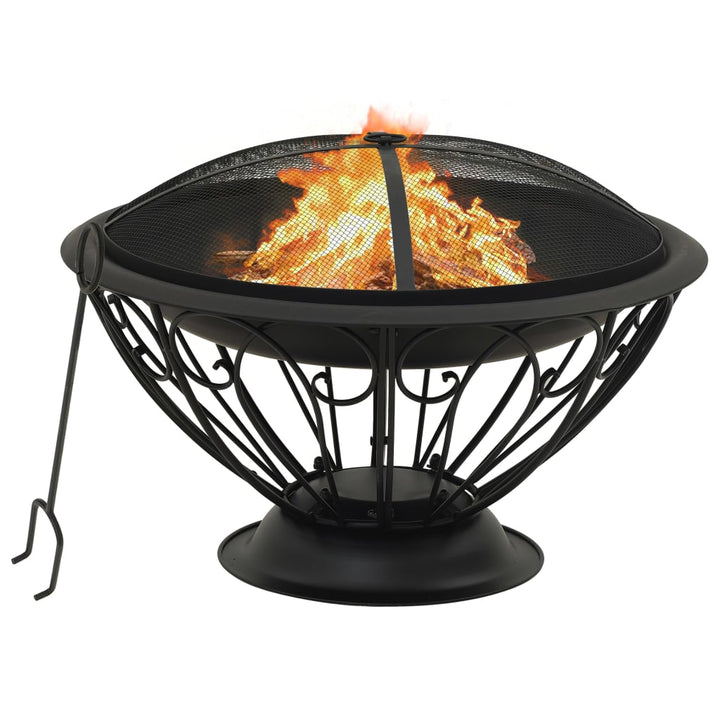 Vatră De Foc Cu Vătrai, 75 Cm, Oțel, Xxl