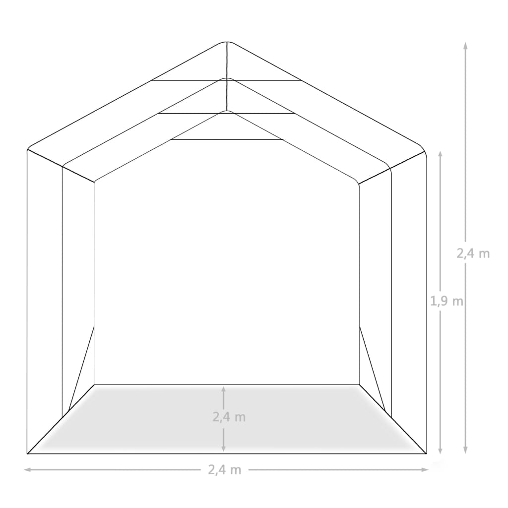 Cort De Garaj, Verde, 2,4 X 2,4 M, Pvc