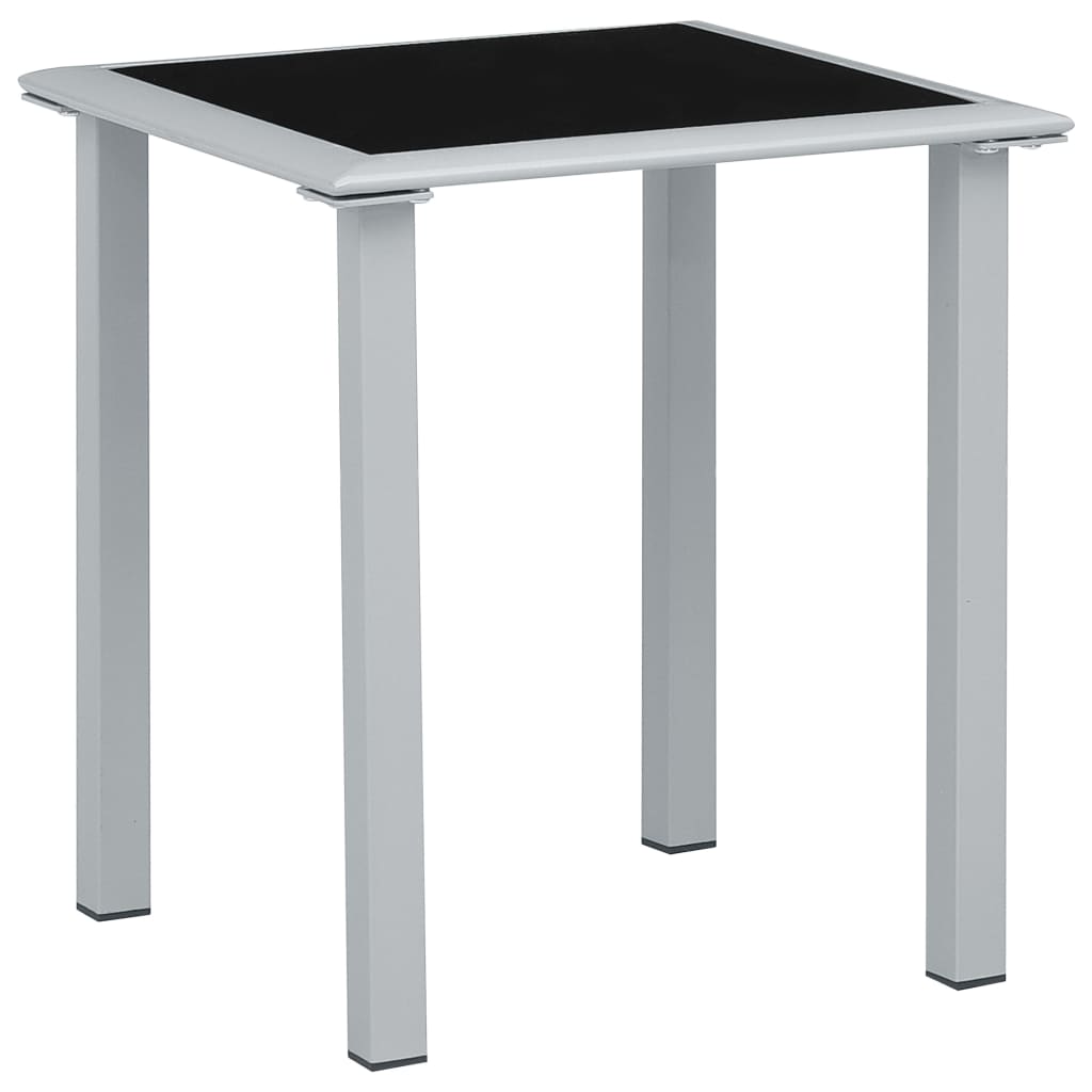 Șezlonguri De Plajă Cu Masă, 2 Buc., Negru, Aluminiu