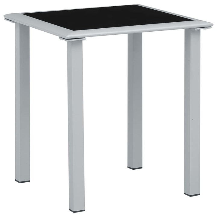 Șezlonguri De Plajă Cu Masă, 2 Buc., Negru, Aluminiu