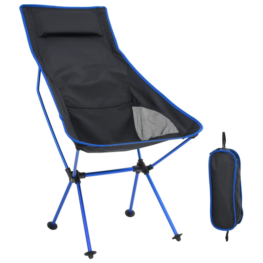 Scaun De Camping Pliabil, Negru, Pvc Și Aluminiu