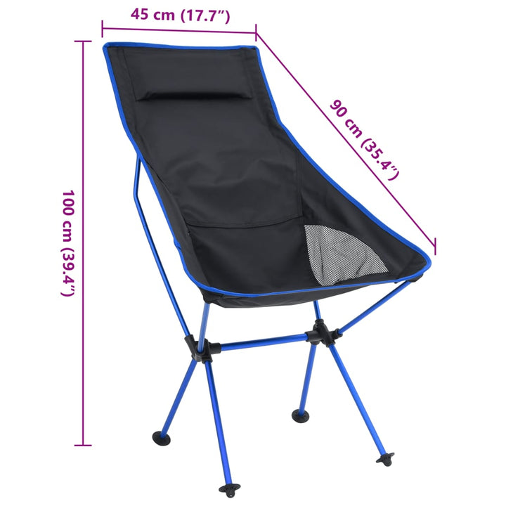 Scaun De Camping Pliabil, Negru, Pvc Și Aluminiu