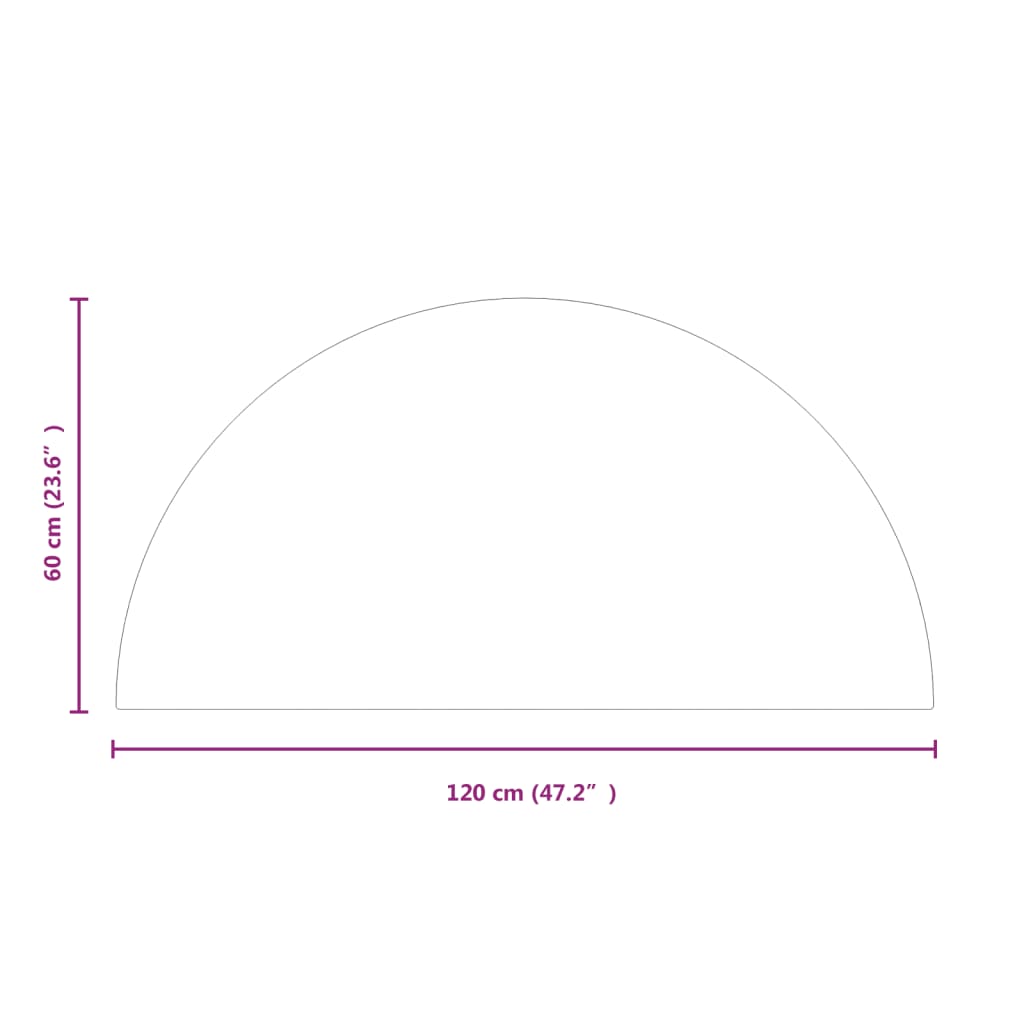 Placă De Sticlă Pentru Șemineu, Semi-Rotundă,