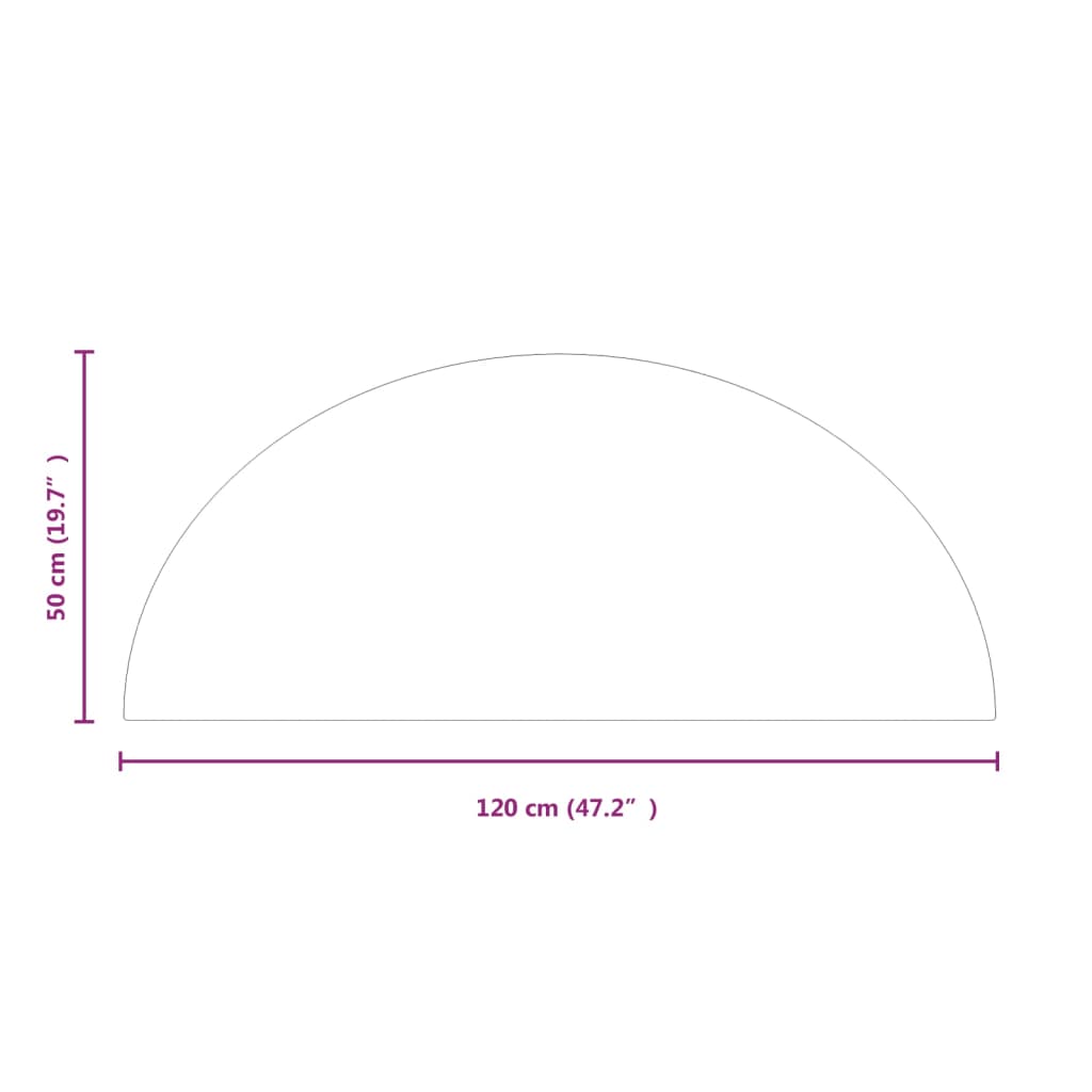 Placă De Sticlă Pentru Șemineu, Semi-Rotundă,