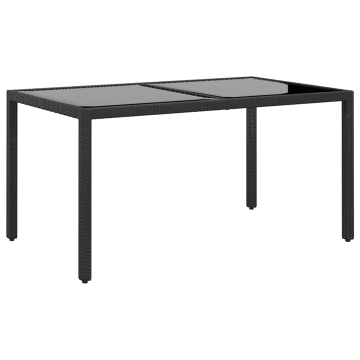 Masă De Grădină Cu Blat Din Sticlă 150X90X75 Cm, Poliratan