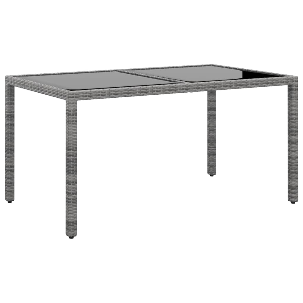 Masă De Grădină Cu Blat Din Sticlă 150X90X75 Cm, Poliratan