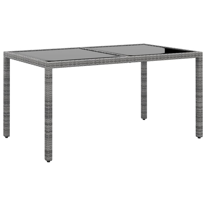 Masă De Grădină Cu Blat Din Sticlă 150X90X75 Cm, Poliratan