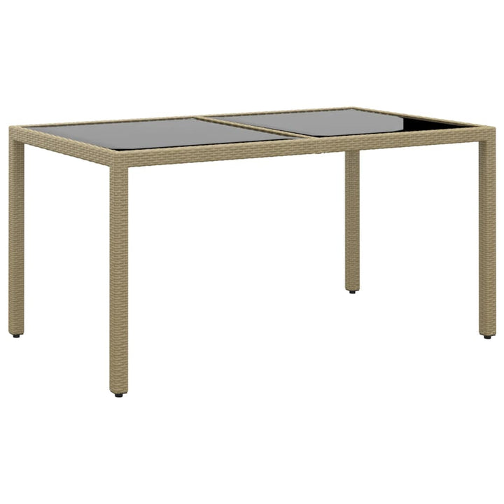 Masă De Grădină Cu Blat Din Sticlă 150X90X75 Cm, Poliratan