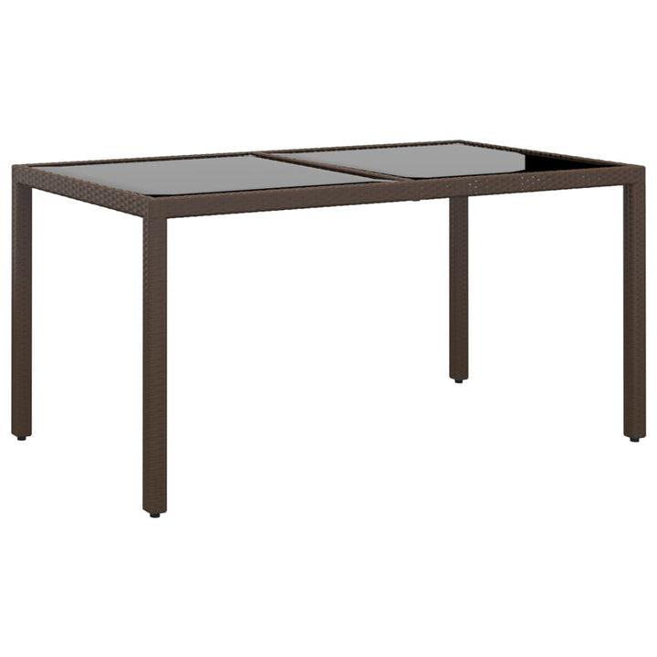 Masă De Grădină Cu Blat Din Sticlă 150X90X75 Cm, Poliratan