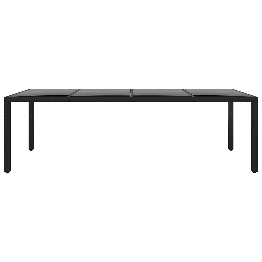 Masă De Grădină 250X100X75 Cm Sticlă Securizată/Poliratan