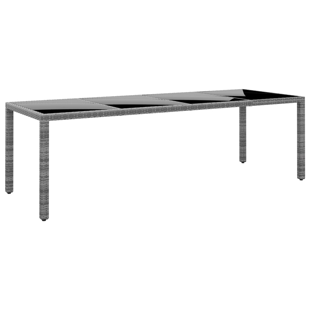 Masă De Grădină 250X100X75 Cm Sticlă Securizată/Poliratan