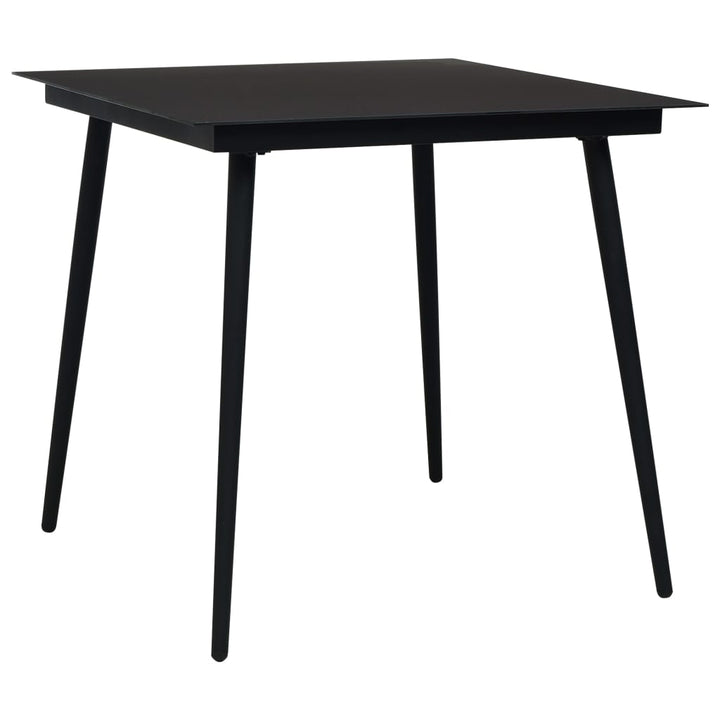 Masă De Grădină, Negru, , Oțel Și Sticlă