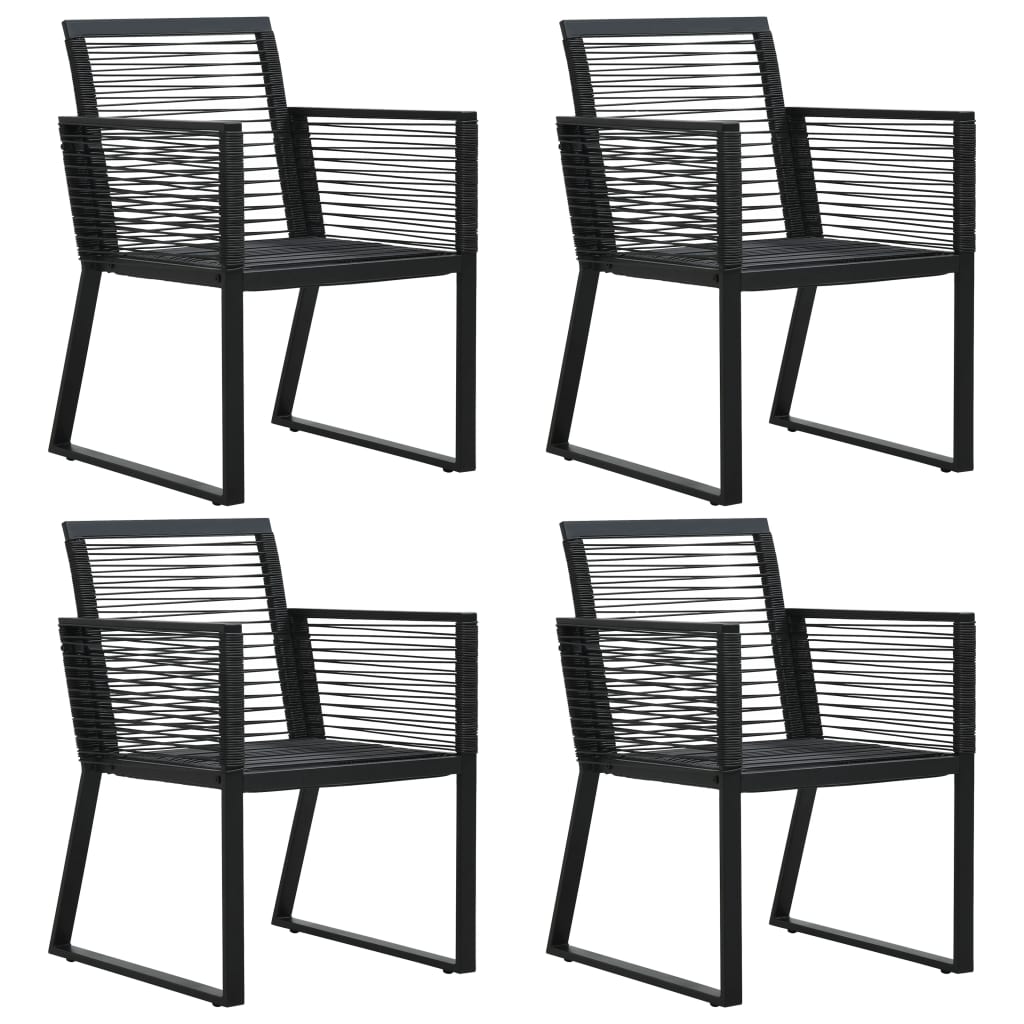Scaune De Grădină, 2 Buc., Negru, Ratan Pvc