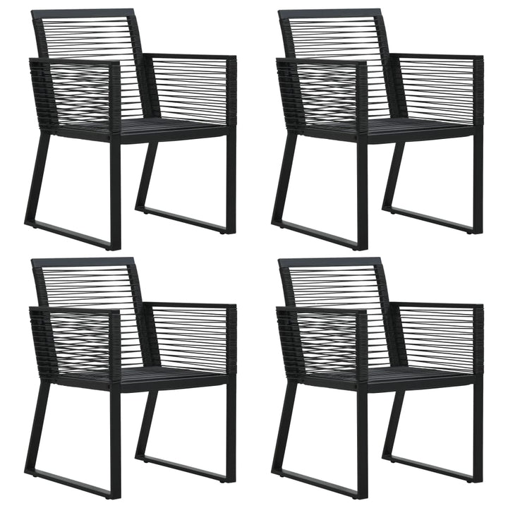 Scaune De Grădină, 2 Buc., Negru, Ratan Pvc