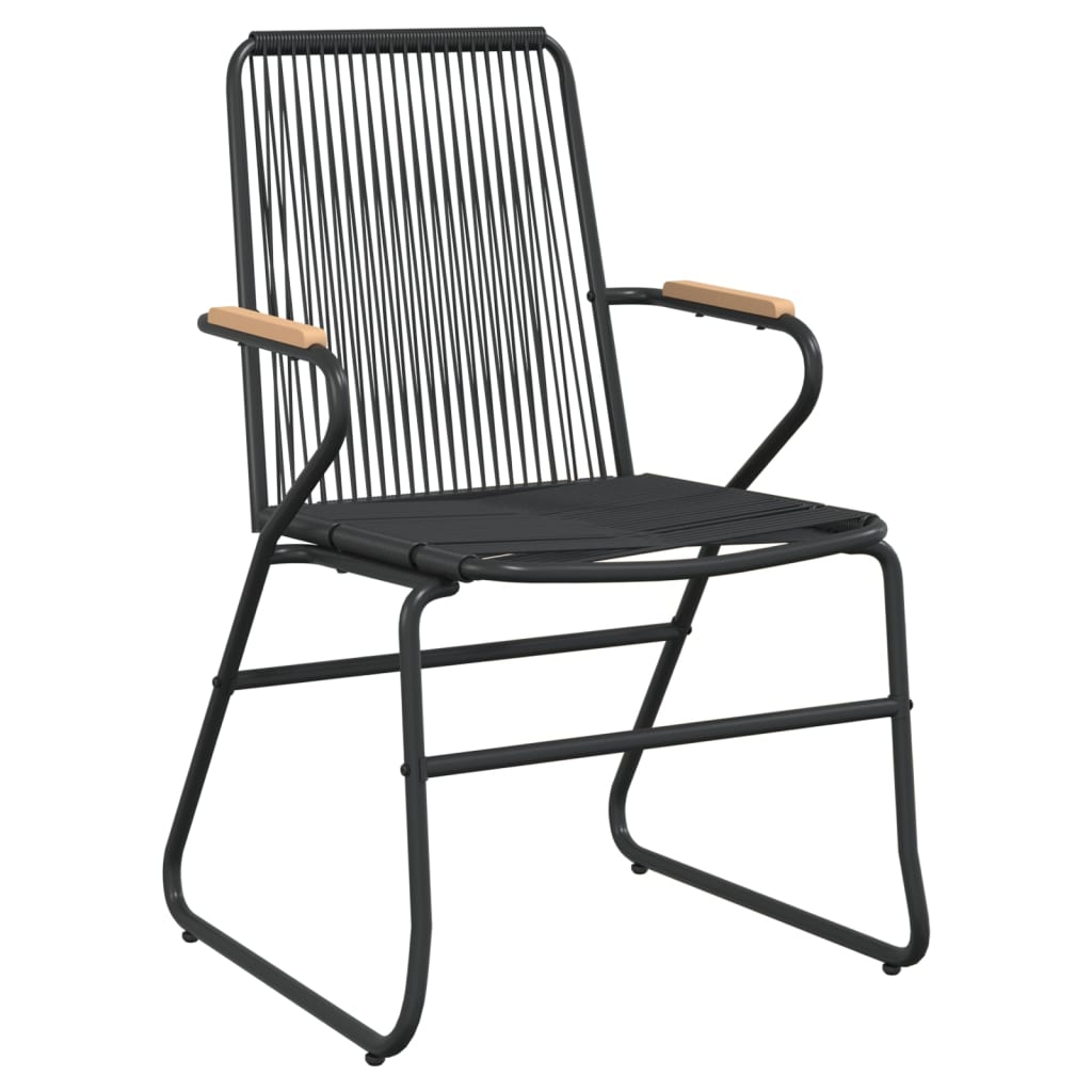 Scaune De Grădină, 4 Buc., Negru, 58X59X85,5 Cm, Ratan Pvc