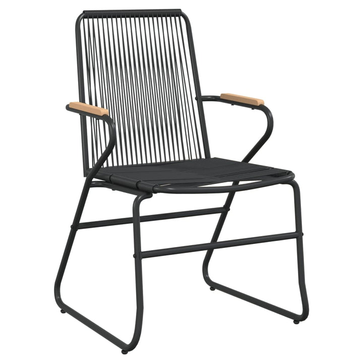 Scaune De Grădină, 4 Buc., Negru, 58X59X85,5 Cm, Ratan Pvc
