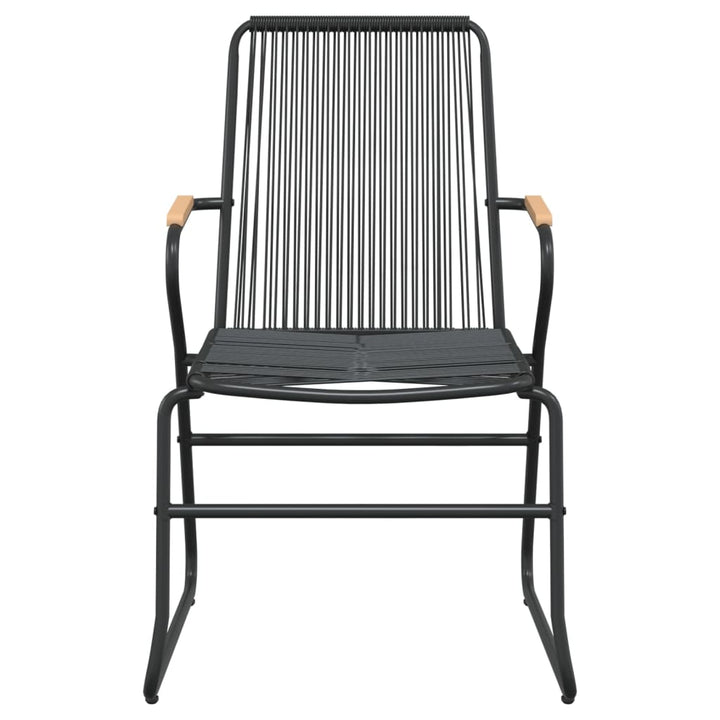 Scaune De Grădină, 4 Buc., Negru, 58X59X85,5 Cm, Ratan Pvc