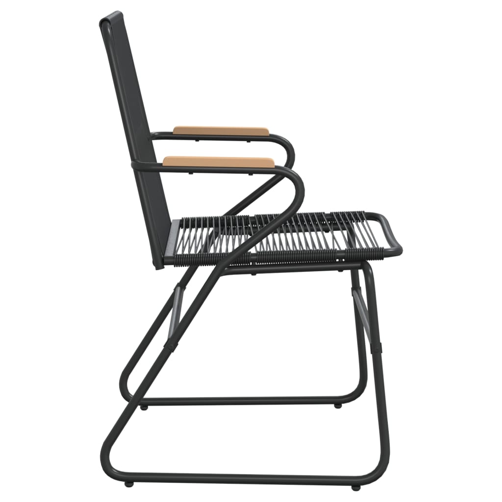 Scaune De Grădină, 4 Buc., Negru, 58X59X85,5 Cm, Ratan Pvc