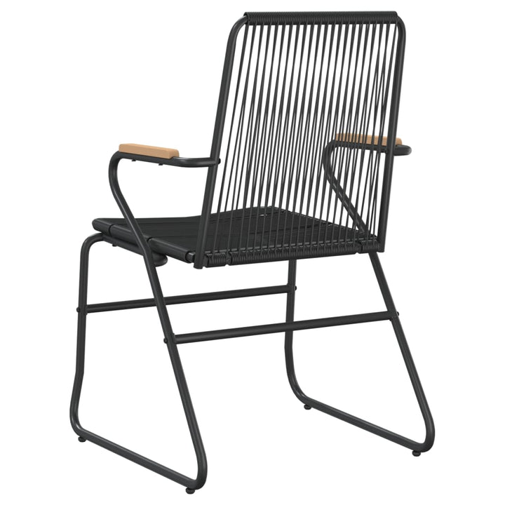 Scaune De Grădină, 4 Buc., Negru, 58X59X85,5 Cm, Ratan Pvc
