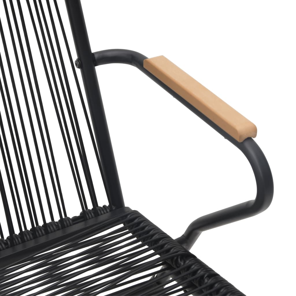 Scaune De Grădină, 4 Buc., Negru, 58X59X85,5 Cm, Ratan Pvc