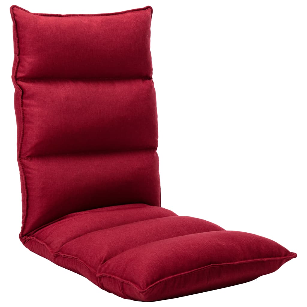 Scaun De Podea Pliabil, Roșu Vin, Material Textil