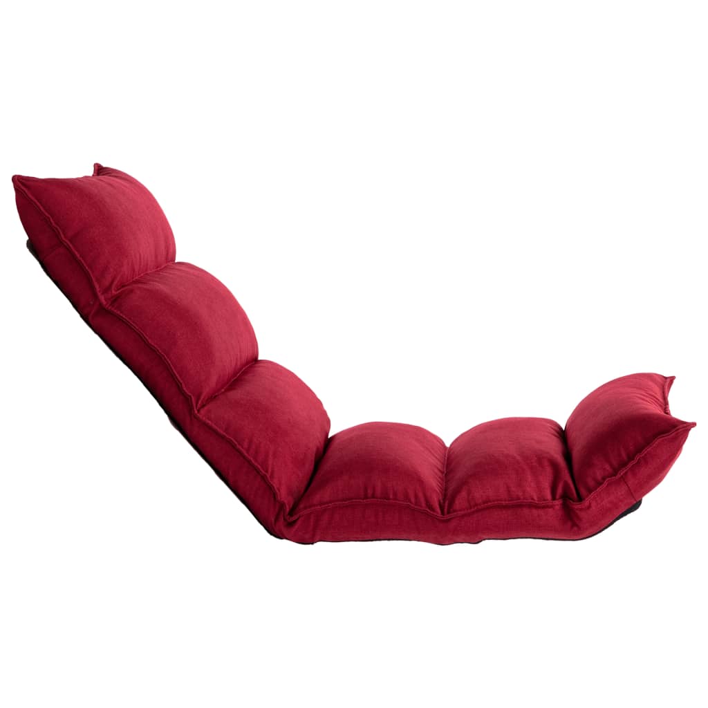 Scaun De Podea Pliabil, Roșu Vin, Material Textil