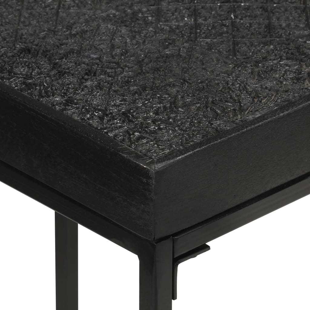 Masă Consolă, Negru, 110X35X76 Cm, Lemn Masiv Acacia Și Mango