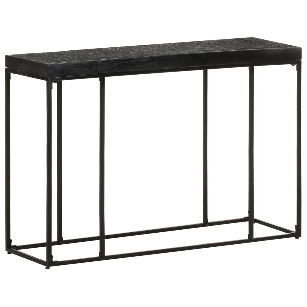Masă Consolă, Negru, 110X35X76 Cm, Lemn Masiv Acacia Și Mango