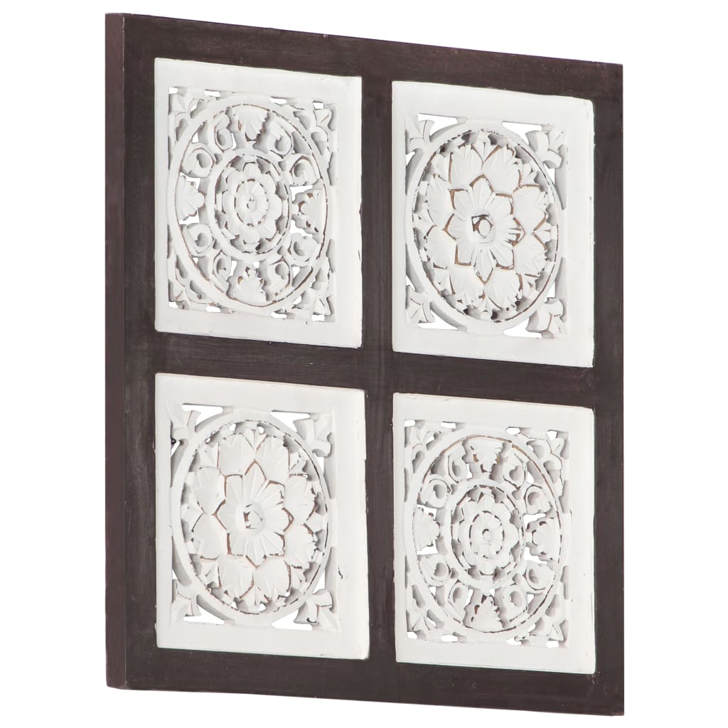 Panou De Perete Sculptat Manual, Negru Și Alb, 40X80X1,5 Cm Mdf